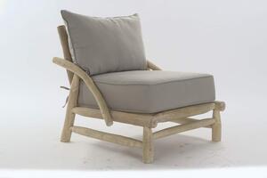 Fotel, teakfa, poliészter, 80x80x80, fehér