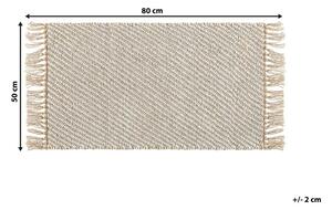 Csíkos Bézs Jutaszőnyeg 50 x 80 cm ALADAG
