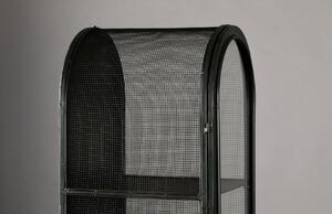 Fekete fém vitrin DUTCHBONE Ovális 181 x 46 cm