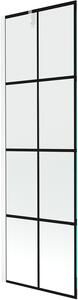 Mexen Next, kádparaván 1 szárny 60 x 150 cm, fix szárny, 6 mm átlátszó üveg fekete mintával, fehér profil, 895-060-000-00-77-20