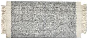 Törtfehér és szürke gyapjúszőnyeg 80 x 150 cm TATLISU
