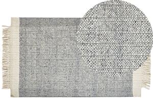 Törtfehér és szürke gyapjúszőnyeg 80 x 150 cm TATLISU