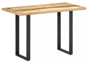 Retro Ipari Stílusú Újrahasznosított Fa Étkezőasztal - Kézzel Készült, Porszórt Acél Lábakkal - Konyha és Étkező Kiegészítő