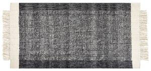 Fekete és törtfehér gyapjúszőnyeg 80 x 150 cm ATLANTI