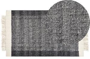 Fekete és törtfehér gyapjúszőnyeg 80 x 150 cm ATLANTI