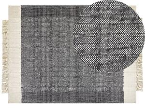 Fekete és törtfehér gyapjúszőnyeg 160 x 230 cm ATLANTI