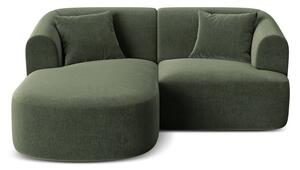 Zöld bársony sarokkanapé (bal oldali-heverő résszel) Campi – Cosmopolitan Design
