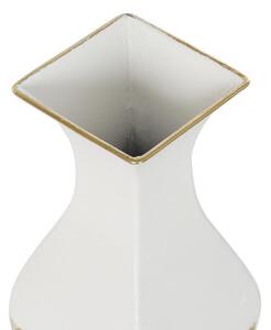 Váza fém vas 11x11x56 fehér (készletről)