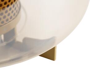 Art Deco asztali lámpa arany borostyán üveggel 30 cm - Kevin