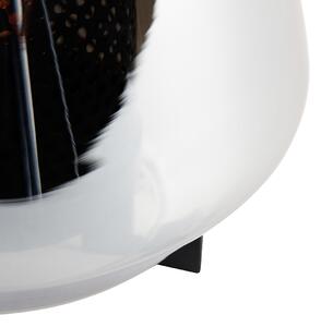 Art Deco asztali lámpa fekete füstüveggel 23 cm - Kevin