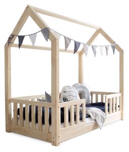 BIANCO DUO NEW házikó gyerekágy vendégággyal 90x190 - natúr