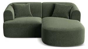 Zöld bársony sarokkanapé (jobb oldali-heverő résszel) Campi – Cosmopolitan Design