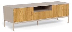 TV-állvány Norsica Sevferi 122, Közepes sűrűségű farostlemez, 45x140x40cm, Vad tölgy, Világosszürke