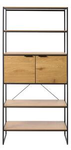 Natúr színű könyvespolc tölgyfa dekorral 90x190x40 cm Cesura – Unique Furniture