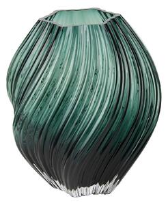 Sötétzöld kézzel készített üveg váza (magasság 23 cm) – House Nordic