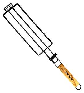 Állítható magasságú zárható grillrács, sütőrács, grillkolbász sütő
