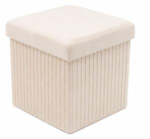 MALAGA összehajtható tárolós puff 38 cm ,bézs