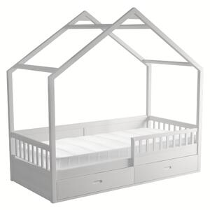KONDELA Montessori ágy, 90x200, fehér, tömör, BIANKA