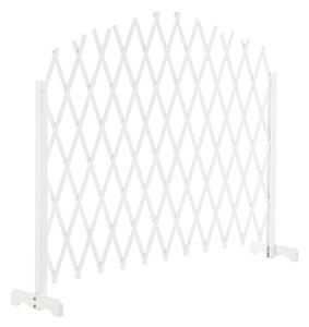 KONDELA Rácsos térelválasztó panel, fehér/fa, 250 cm, KEJLY