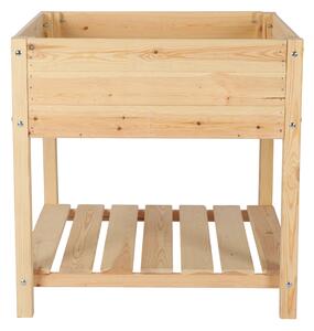 ATMOWOOD Emelt fa virágláda polccal 78 x 78 cm - fenyő