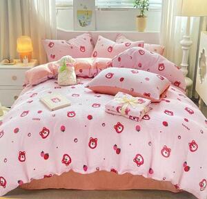 Pink teddy gyerek krepp ágyneműhuzat szett - 2 részes
