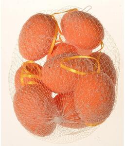 Lógó műtojás narancssárga, 9 db-os szett,magasság 6 cm, háló