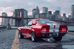 Kép Mustang New York panorámával