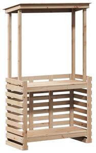 VidaXL kültéri tömör fa bárasztal tetővel 112,5 x 57 x 195,5 cm