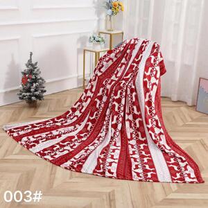 RÉNSZARVASOK piros-fehér karácsonyi mikroplüss takaró Méret: 160 x 200 cm
