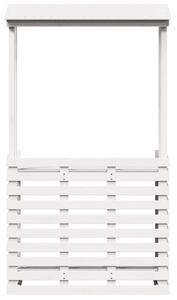 VidaXL fehér kültéri tömör fa bárasztal tetővel 112,5 x 57 x 195,5 cm