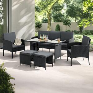Juskys Rattan szett Turin - fekete
