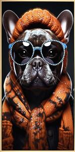 HipHop Bulldog– keretezett, lakkozott vászonkép