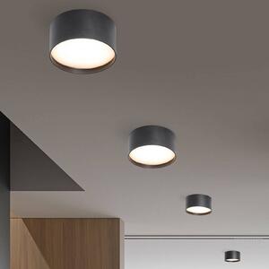 CMD LED mennyezeti lámpa 9092, Ø 12 cm, antracit, IP44, fém, Fekete, Alumínium, Modern