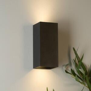 Searchlight London Square fali lámpa, fekete, magasság 15 cm, fém, 2 izzós., dimmelhető, Fekete, Nappali / Étkező, Alumínium, Modern
