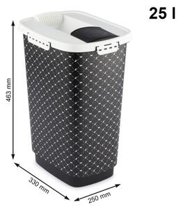 ROTHO Eledel konténer CODY 25 L műanyag fekete/fehér pöttyös