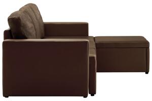 VidaXL 3-személyes barna műbőr elemes kanapé