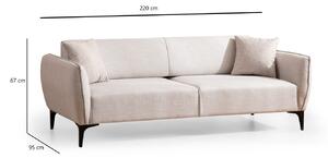 Design 3 személyes kanapé Beasley 220 cm szürke-fehér
