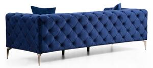 Design 3 személyes kanapé Rococo 237 cm sötétkék