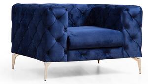 Design fotel Rococo sötétkék