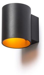 TUBA W fali lámpa matt fekete/aranysárga 230V G9 33W