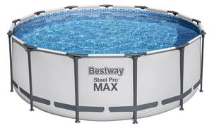 Bestway Steel Pro MAX föld feletti medence, szürke, átmérő 396 cm, magas 122 cm
