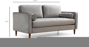 Design kanapé Jarmaine 175 cm világos szürke