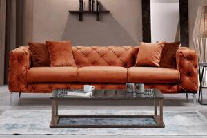 Design 3 személyes kanapé Rococo 237 cm narancssárga