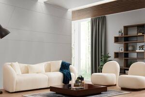 Design 3-személyes kanapé Wiley 236 cm krém