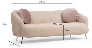 Design 3 személyes kanapé Adalia 215 cm bézs