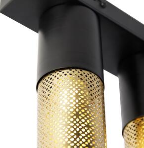 Ipari mennyezeti lámpa fekete, arany 2 lámpával - Raspi