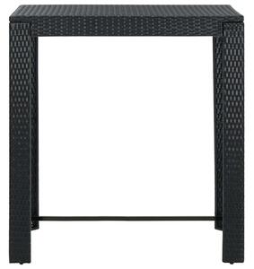 Fekete polyrattan kerti bárasztal 100 x 60,5 x 110,5 cm