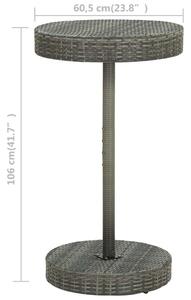 Szürke polyrattan kerti asztal 60,5 x 106 cm