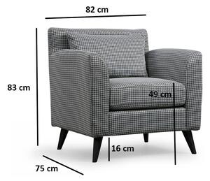 Design szék Santino fekete-fehér