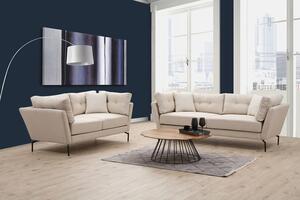 Design 3 személyes kanapé Basiano 214 cm krémszínű